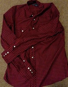 Black and red checkered button up shirt